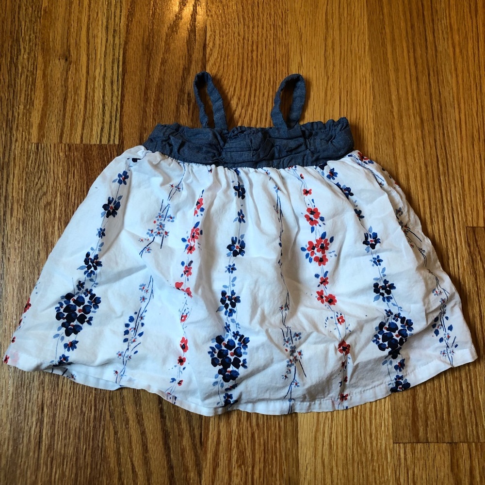 Gap baby girl flower print three dimensional bow sling dress size 3-6 months